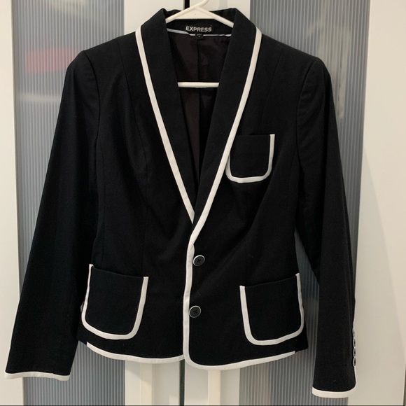 Express black&white buttoned blazer size 0 - Picture 1 of 6